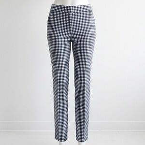 Zara| Navy Blue and White Gingham High Waisted Ankle Pants Sz 4